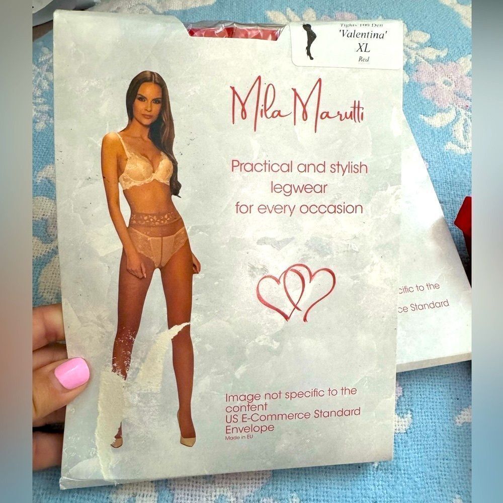 *Mila Marutti* New Sz XL Valentina-Red Tights Legwear